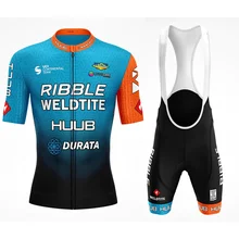 Verão ribble weldtite 2022 camisa de manga curta azul-calções de babador masculino preto maillot ciclismo hombre camisas de bicicleta leve