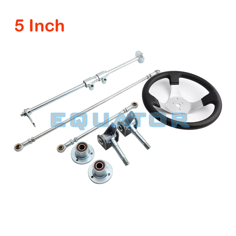 5 Inch Flange  & 168cc GO KART UTV Strut Knuckle Spindle Assembly ATV Front Steering Gear Rack Joint Tie Rod & Wheel Hub 45t spindle gear