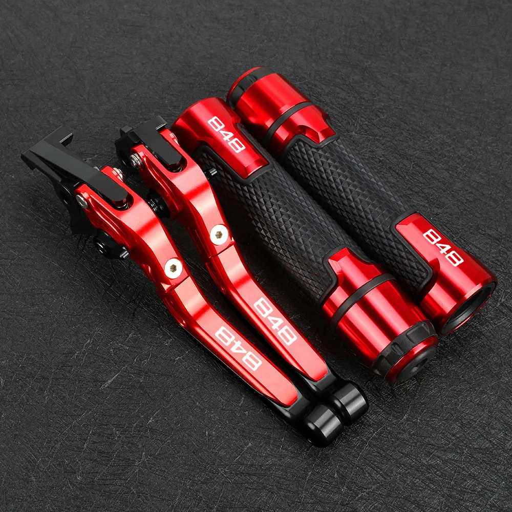 

848/EVO Motorcycle Adjustable Folding Extendable Brake Clutch Levers Handlebar Grips Ends FOR DUCATI 848 EVO 2007-2013 2012 2011
