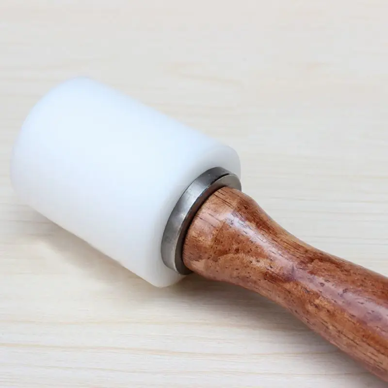 Nylon Hammer - Leather Carving Hammer Cowhide Sew Hammer with Wooden Handle marteau caoutchouc 5