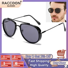 

Oval Steam Punk Sunglasses Men Vintage Retro Classic Metal Frame Drive Sun Glasses Women Brand Design Pilot Eyewear Uv400 Shades