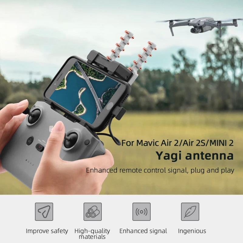 Signal Booster Antenna Drone Antenna Drone Signal Booster FPV Antenna 5.8GHz Yagi Antenna Signal Booster For DJI Mavic 3/Air 3/2S/Mini 2 Drone Remote Controller Signal Extender RC Accessories