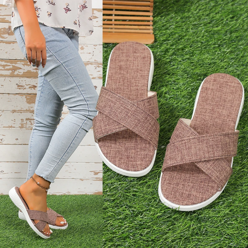 

Летние тапочки для женщин, Повседневная Новая Домашняя обувь для спальни, удобные на плоской подошве, низкая цена, бесплатная доставка, Лидер продаж