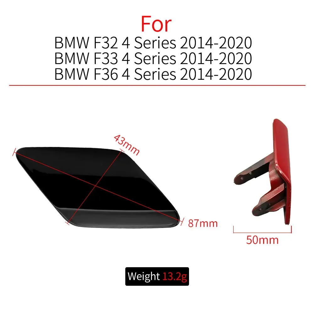 BMW 4 시리즈 420 425 430 440i BMW F32 F33 F36용 자동차 앞 범퍼 헤드램프 헤드라이트 세척 노즐 제트 커버 캡