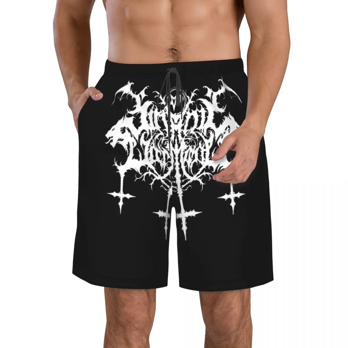 

Gothic Men's Beach Shorts Fitness Quick-drying Swimsuit Funny Street Fun 3D Shorts
