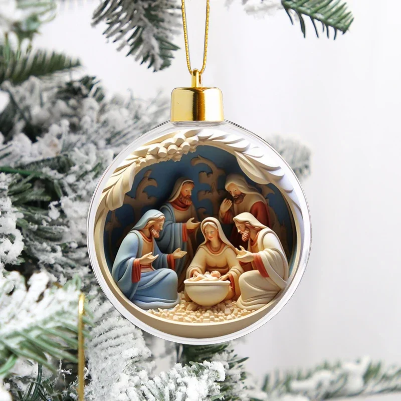 Description Picture 5 of itemChristening Baptism Prayer Pendant Christmas Ball Ornament Acrylic Car Pendant Christmas Decoration