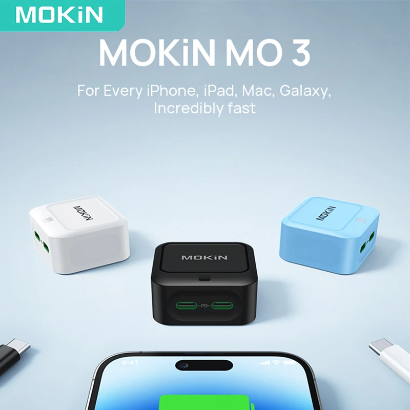 

MOKiN Fast Charger Adapter 2-Port Type-C PD Wall Charger Foldable Power Adapter USB C Charger 40W for 14/Plus/Pro Galaxy MacBook