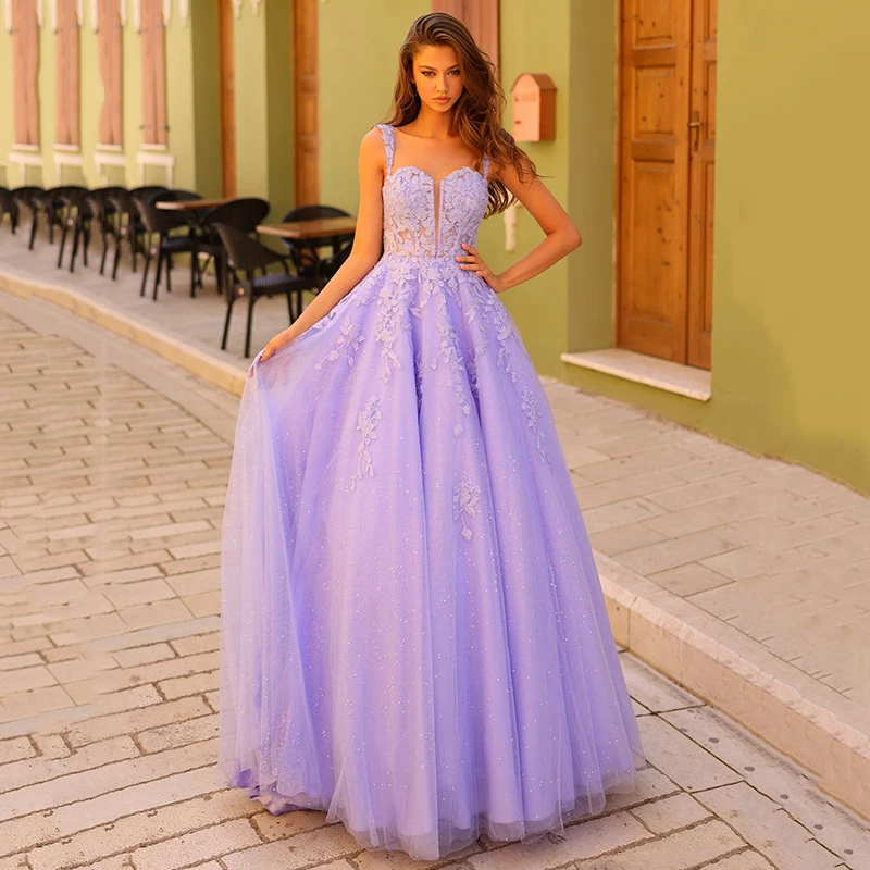 

Eightree Sexy A-Line Prom Dresses Women Sweetheart Appliques Evening Dress Princess Cocktail Party Prom Ball Gowns Custom Size