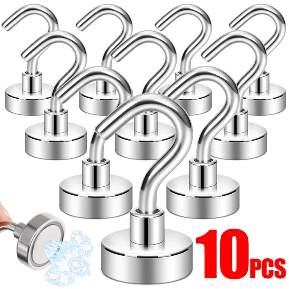 Description Picture 2 of item10/5/1 Item Magnet Magnetic Hook Up Metal Iman Strong Keys Hanger Home Kitchen Bathroom Accessories Storage Tidy Garden Hooks