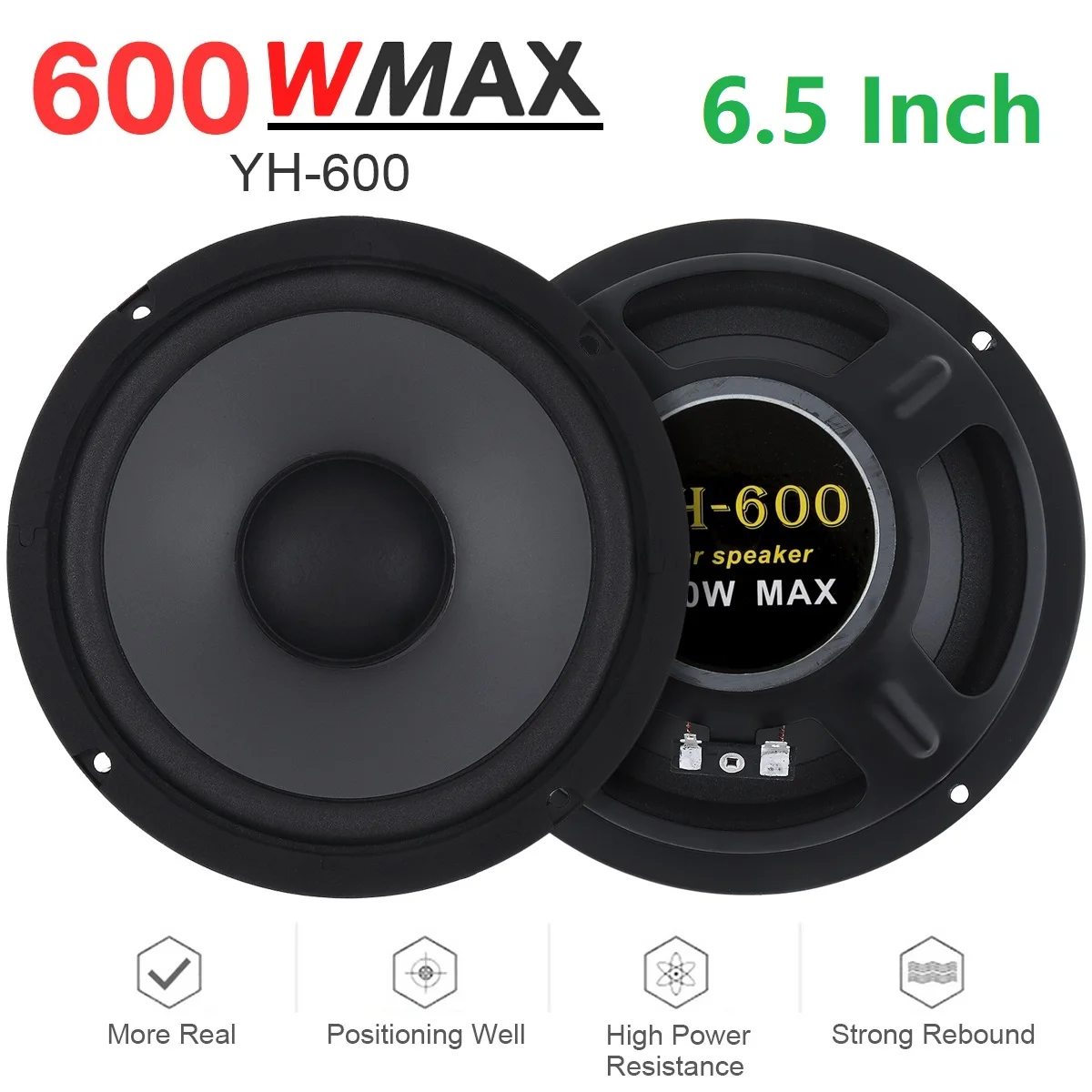 Car Tweeter Speakers Car Coaxial Speakers Car Subwoofer Speakers 1pc 600W Car Speaker Vehicle Door Auto Audio Music Stereo Full Range Frequency Hifi Speaker Loudspeaker 2 Types Optional