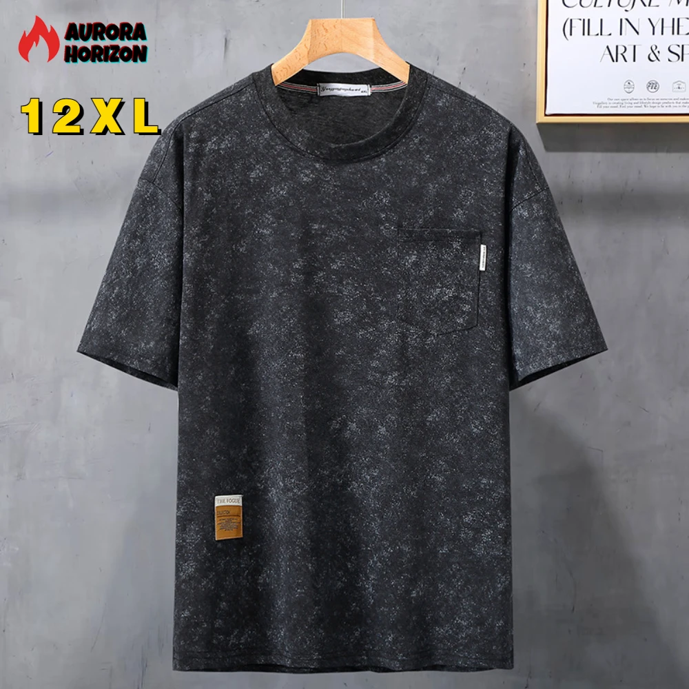 

AuroraHorizon Plus Size 10XL 12XL T-shirt Men Summer Short Sleeve T Shirt Vintage Tie-dye Tops Tees Male Big Size 12XL Tshirts
