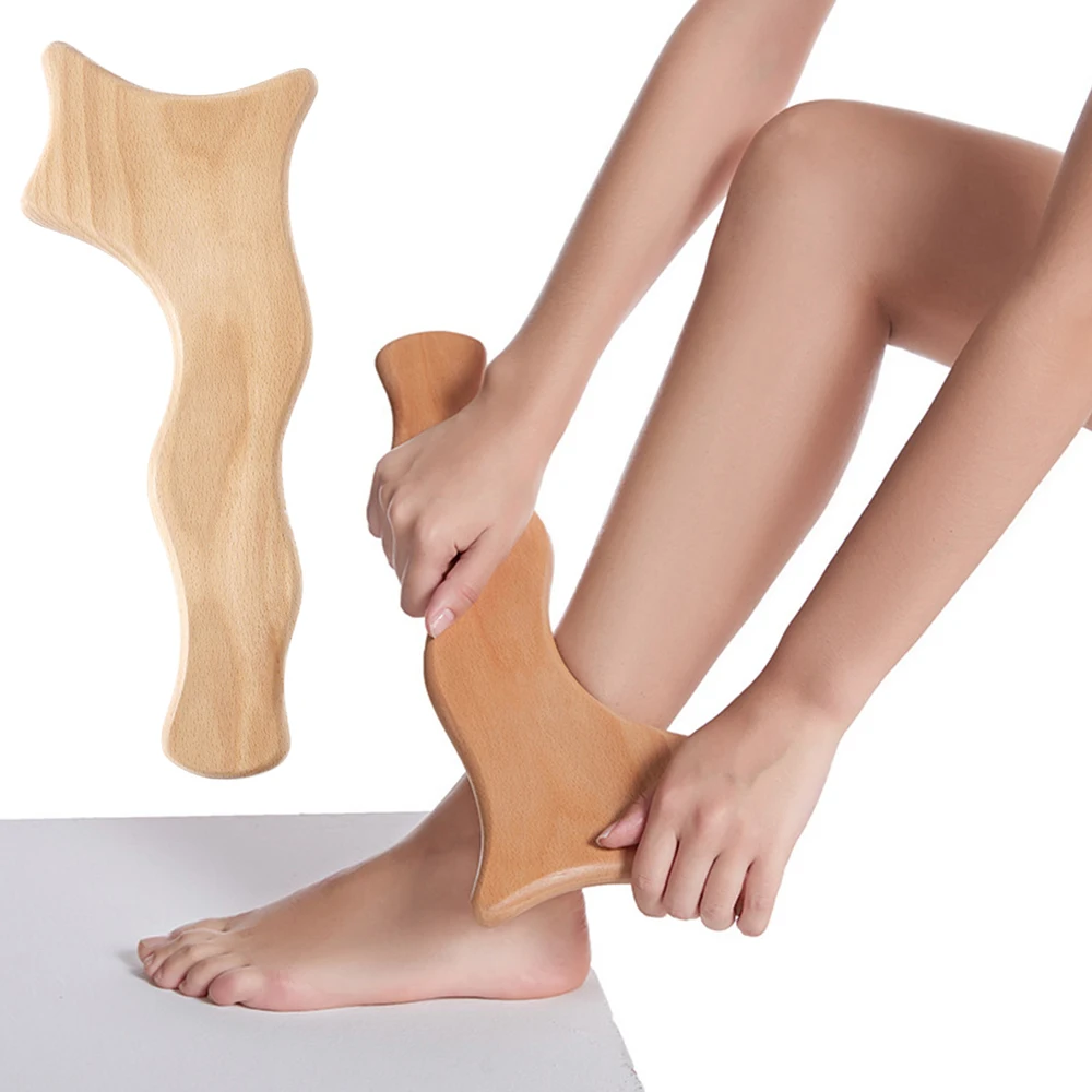 Tcare Wooden Lymphatic Drainage Massager Paddle Manual Anti-Cellulite Gua Sha Tool Muscle Pain Relief Soft Tissue Therapy Device