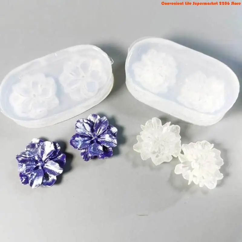 E06E Reusable Small Flower Shaped Silicone Mold Reusable Crafting Moulds Suitable for Handmade Jewelry and Desktop Displays