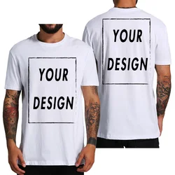 Personalized Men's Custom Design Cotton T-Shirt - Create Your Own Logo, Text, and Photo - 3XL (WHITE)