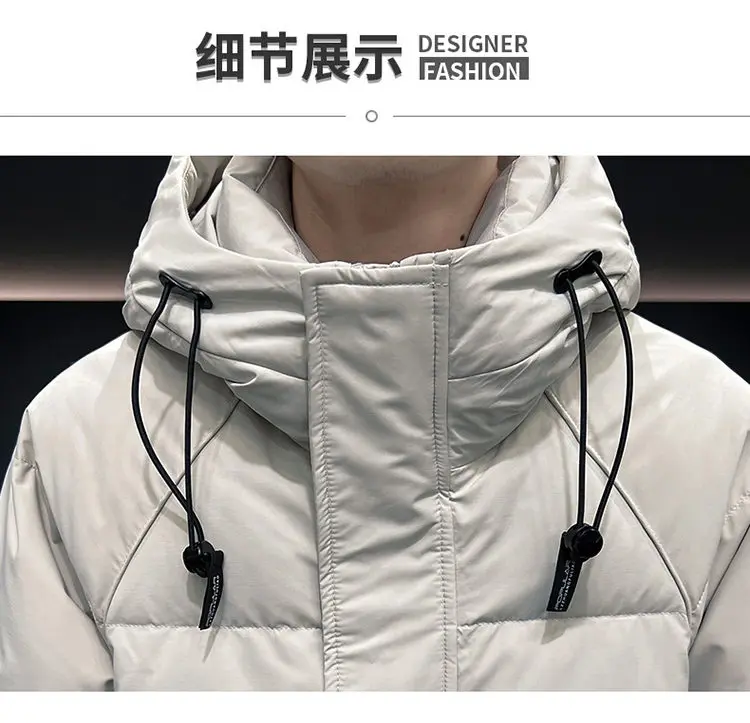 Einfarbige Herren-Entendaunenjacken mit Kapuze, 2025, Winter, winddicht, warm, Top, Puffermäntel, Oberbekleidung, verdickte, gepolsterte Parkas-Kleidung – Detail 18