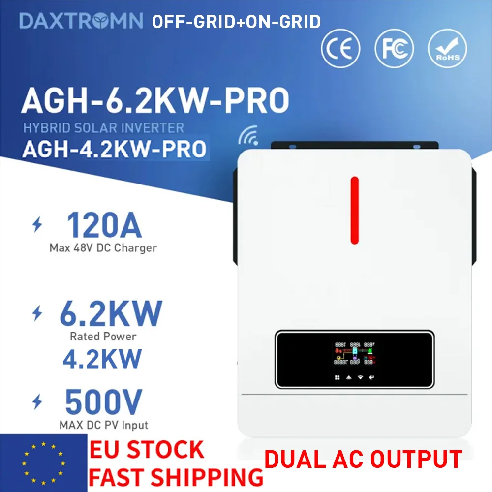 Daxtromn6200W/4200WHybridSolarInverter6.2kwMPPT120A500VDCPVInput220VAC24VDC48VDC4.2kw6.2kwHybridSolarInversor-AliExpress13