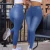Pencil Pant Women Denim Pants Long Jeans Sheath Sexy Slim Fit Solid Casual Tight High Waist Trousers Autumn Elegant Splice