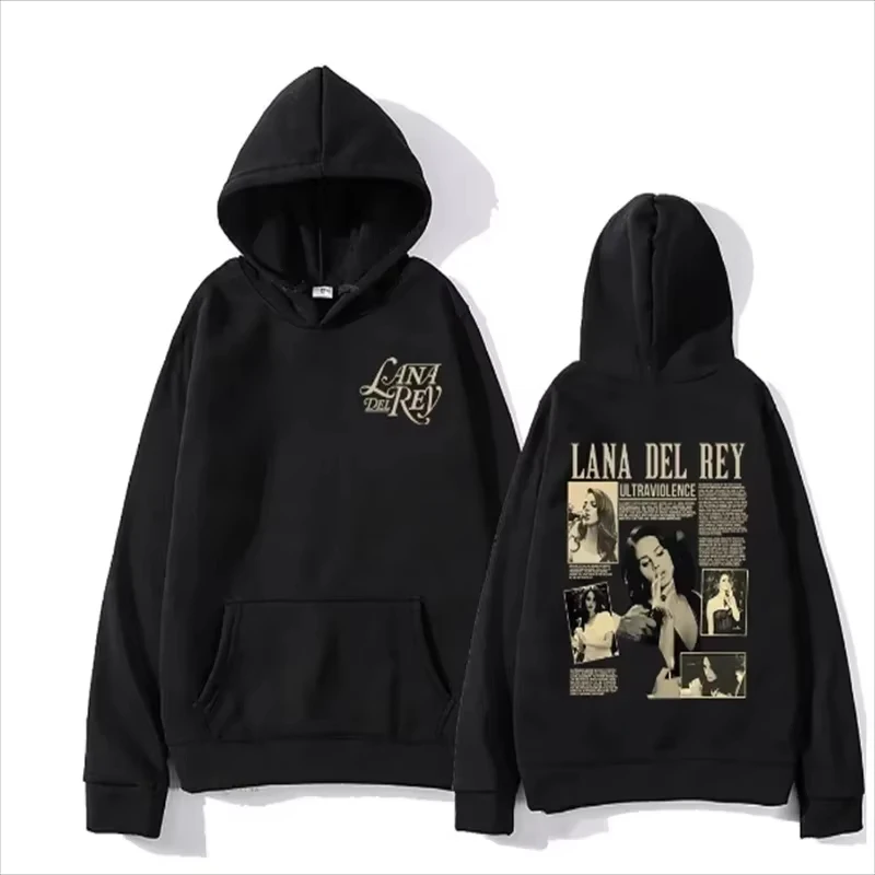 Hoodie Long Sleeve Casual Sweaters for Men and Women Lana Del Rey Graphic Prints for Singer Hip-hop Clothing Sweater