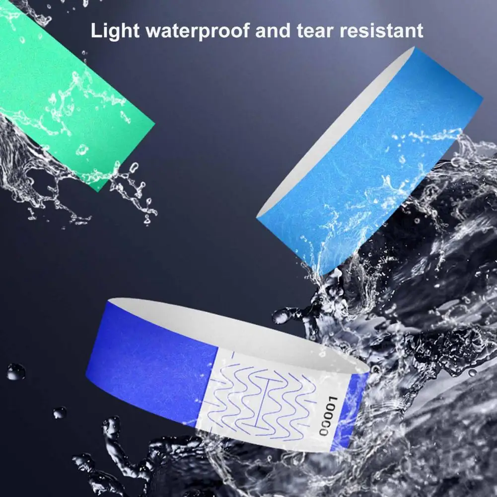 100 Pcs Paper Bracelets Waterproof Tear Resistant Identification Wrist Bands Event Wristbands For Concerts Festivals Parties 2