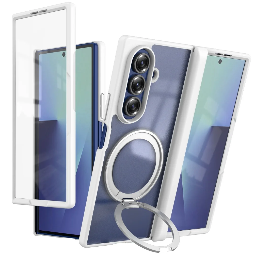 Magnetic 360° Rotating Stand Case with Hinge Protection and Screen Film Cover