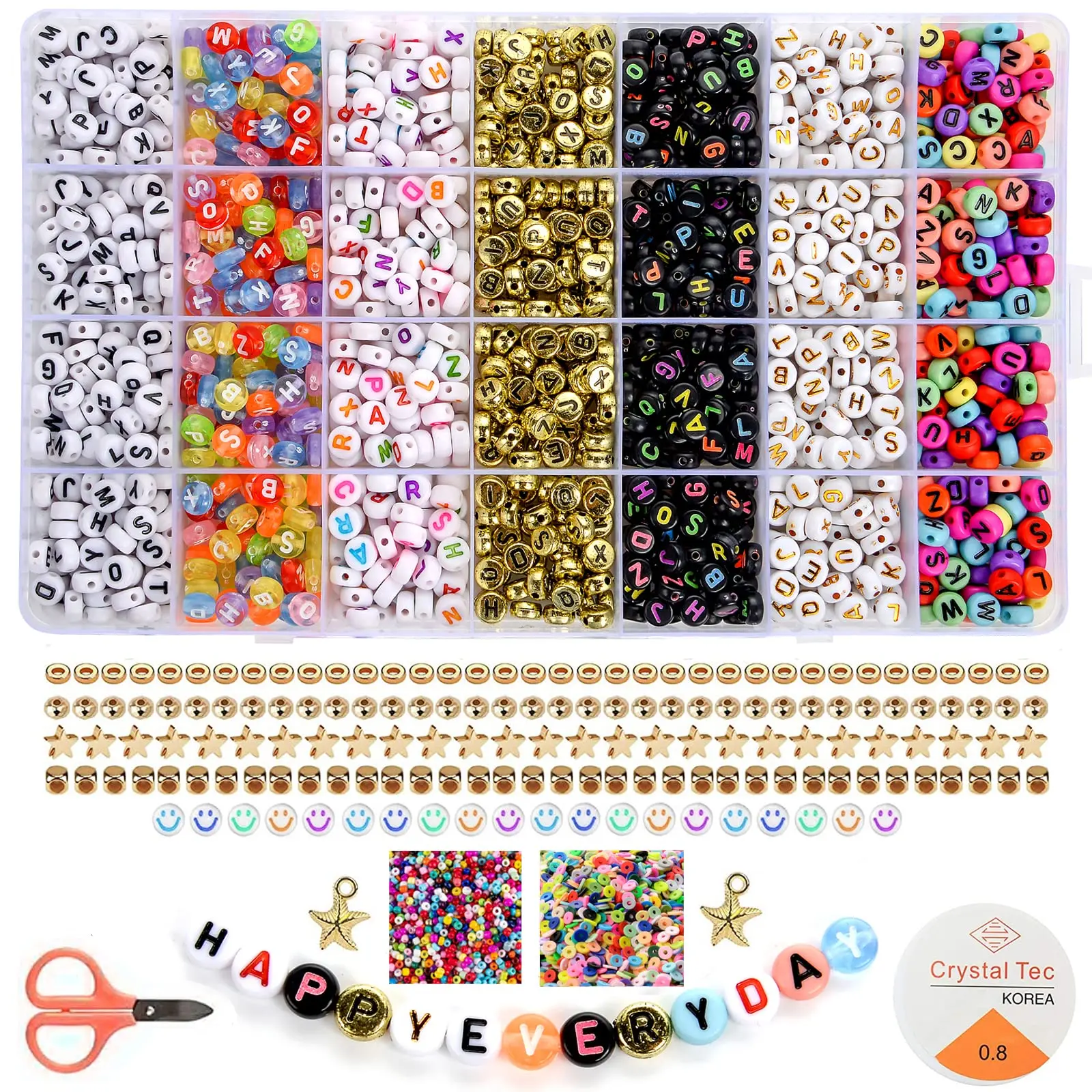 500 Pièces Acrylique Alphabet Lettre A-Z Cube Perles, 6mm Perles de L'alphabet Mélangé Alphabet Lettres Perles Cube Charmes pour la Fabrication de