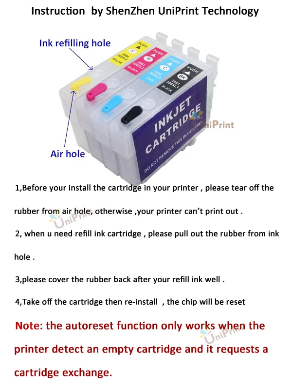 Ink cartridge inkjet ink cartridge CISSPLAZA refillable ink cartridge compatible For EPSON XP-303 XP303 XP-306 XP306 XP-403 XP403 XP-406 XP406 T1711