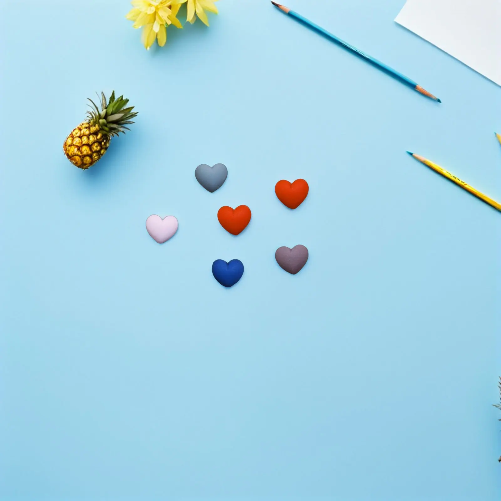 30Pcs 수지 하트 푸시 핀 코르크 보드용 귀여운 압정 게시판 사무실 학교 홈 장식 사진 지도 위치 핀