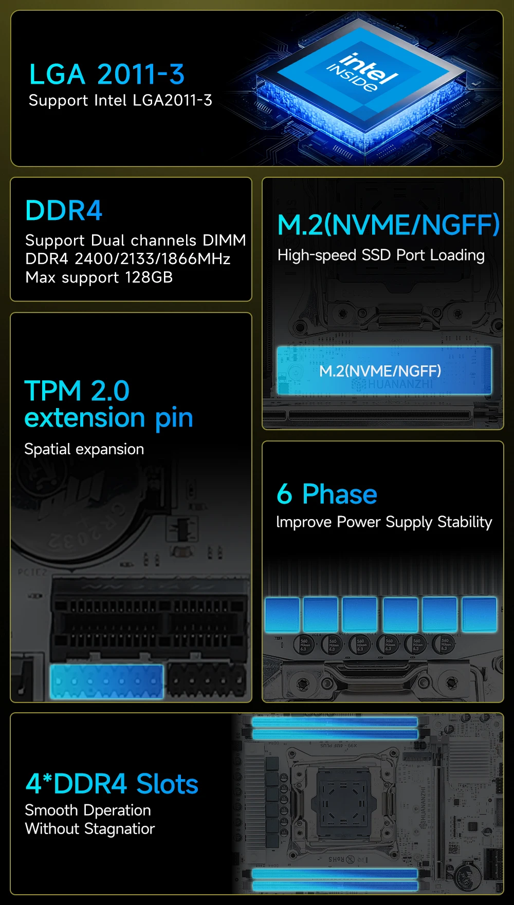 HUANANZHI X99 4MF Plus LGA 2011-3 Xeon DDR4 carte mère - Image 4