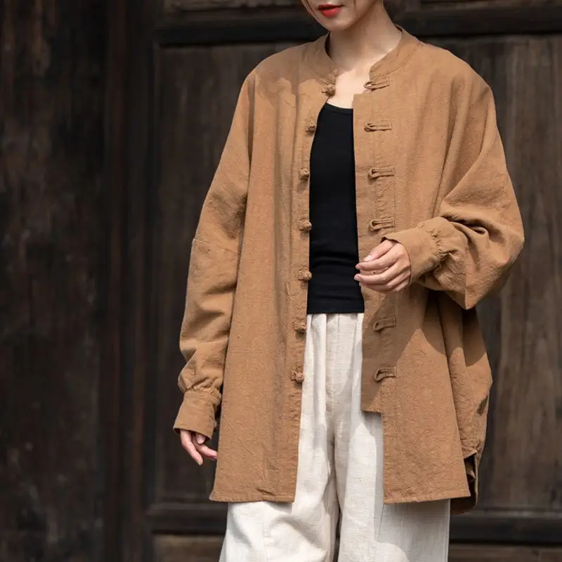 Chinese Style Harakuju Women Cardigan Summer Female Thin Tang Suit China Tops Loose Casual Vintage Shirt Hanfu Clothing Hanfu jacket