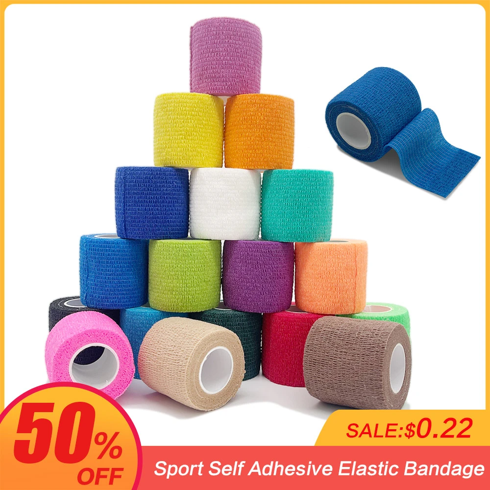  4.8m Colorful Sport Self Adhesive Elastic Bandage Wrap Tape Elastoplast For Knee Support Pads Finger Ankle Palm Shoulder 