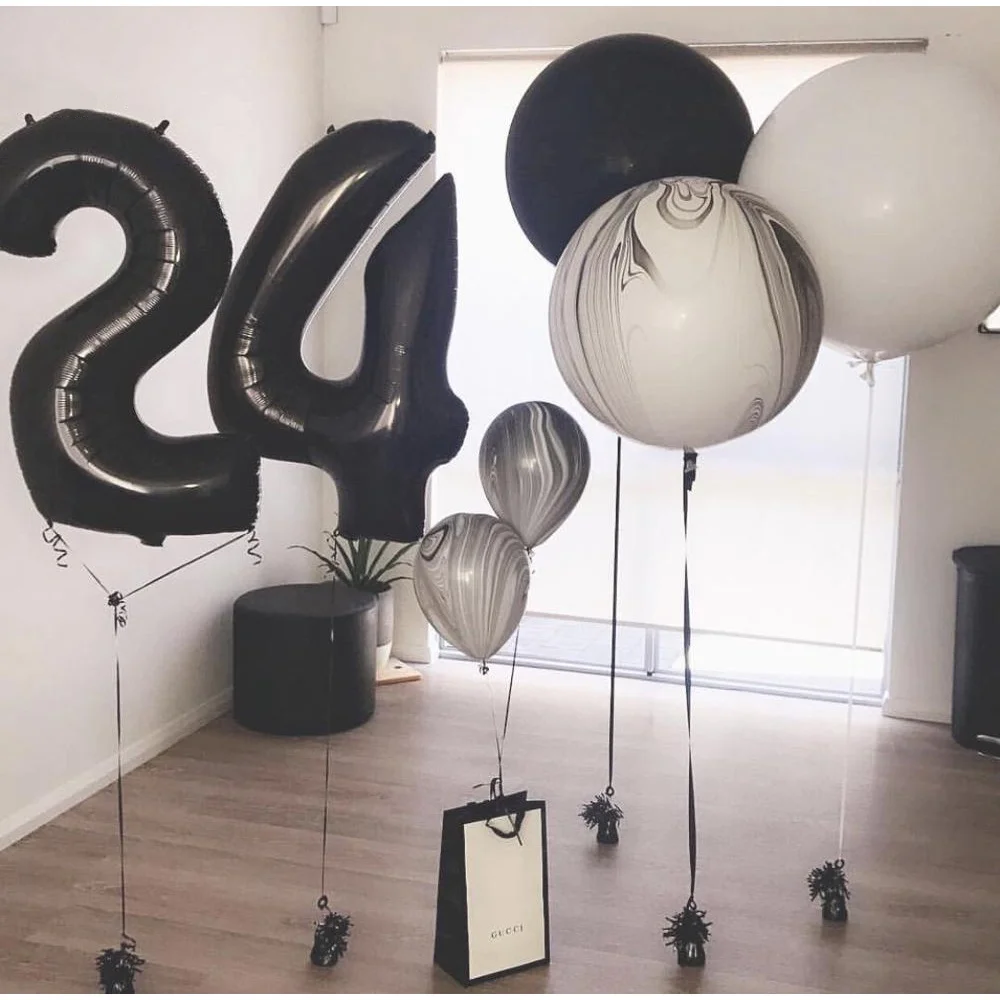

32 Inch Black Number Balloons 0 1 2 3 4 5 6 7 8 9 Number Helium Balloons Baby Party Birthday Party Wedding Decoration Supplies