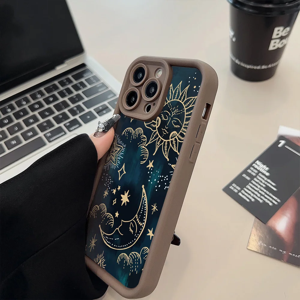 Celestial Design Printed Case Cover with Moon and Sun Elements