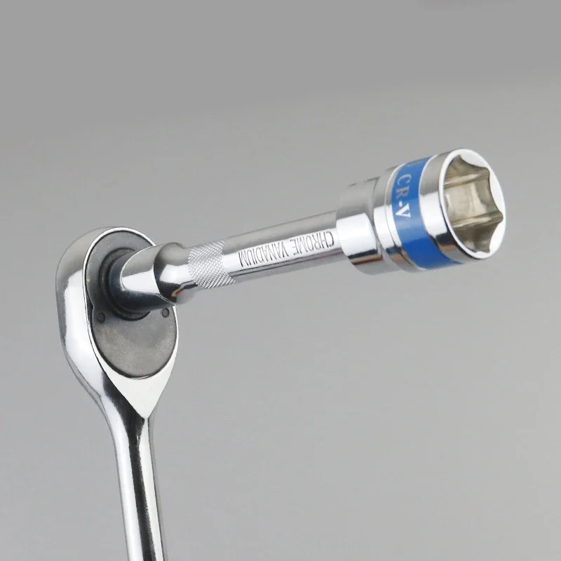 1/4 3/8 1/2 Socket Ratchet Wrench Extension Bar 50/75/100/125/150/250mm Long Bar Steering Sleeve Connecting Rod Accessories 6