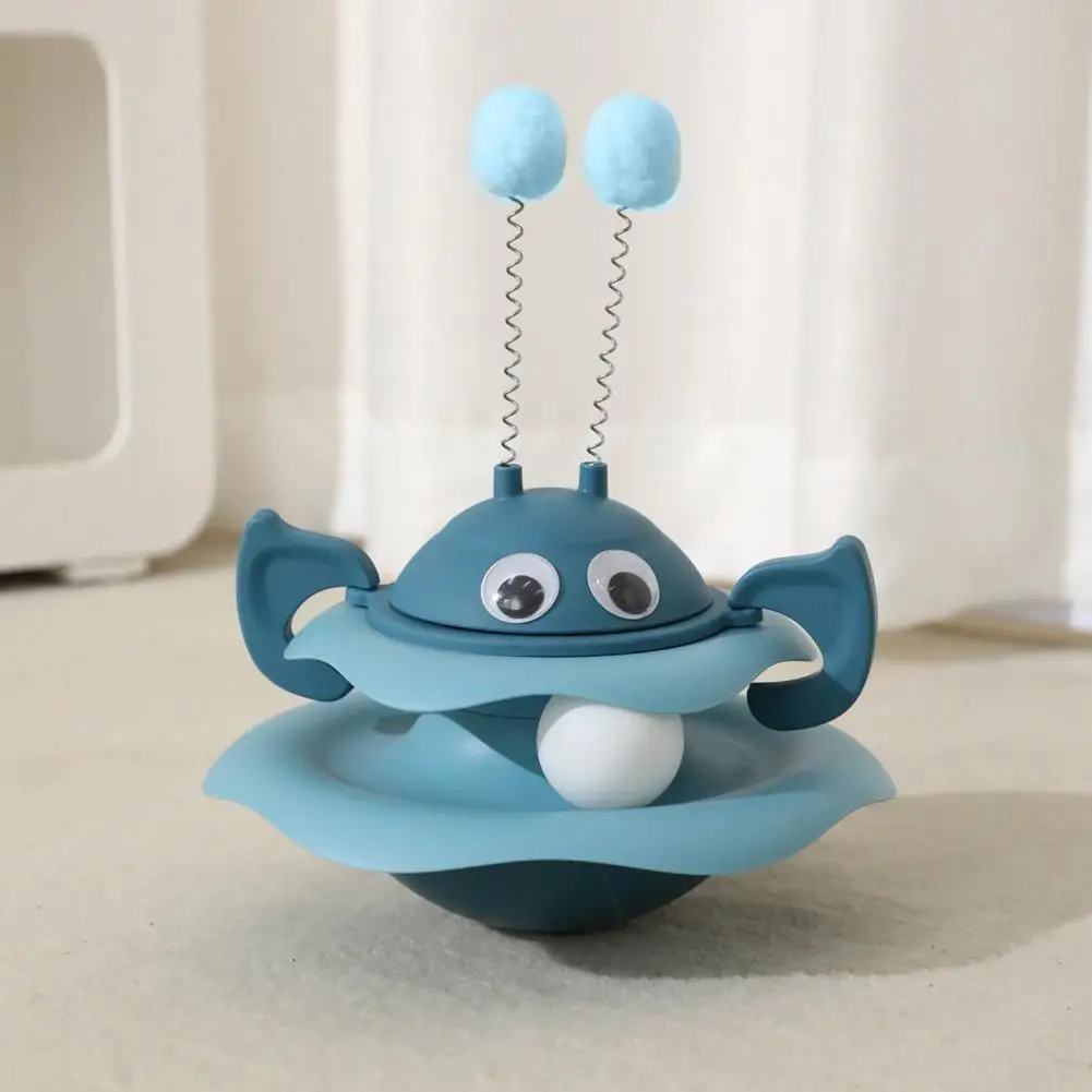 Cat Ball Track Toy Interactive Bee Shaped Cat Tower Turntable Tumbler Cats Toy with Spring Pom Pom Ball for Cat - PeticaDeals