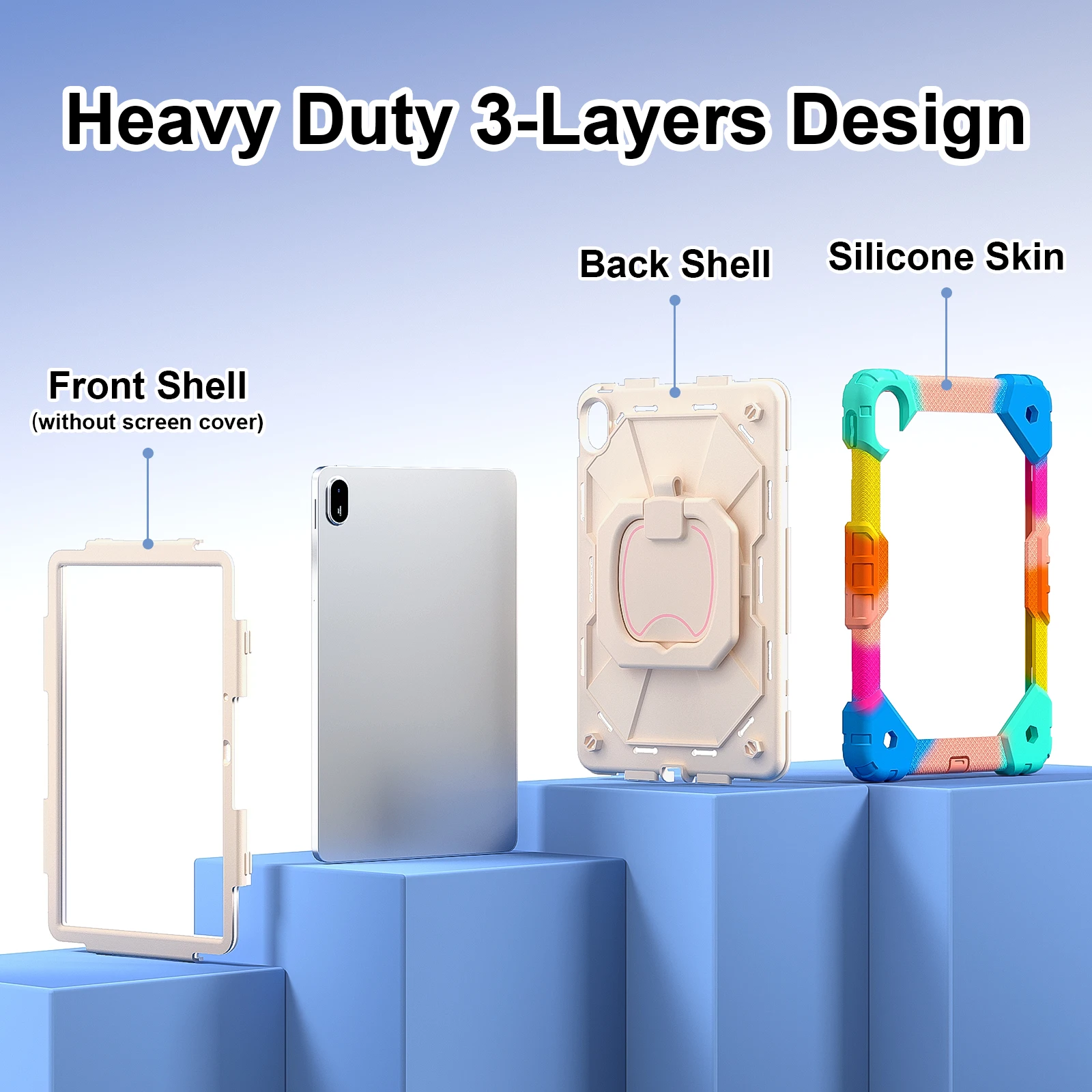Silicone Armor Case For Huawei Matepad Se Tablet With Rotating Stand_voghion.com