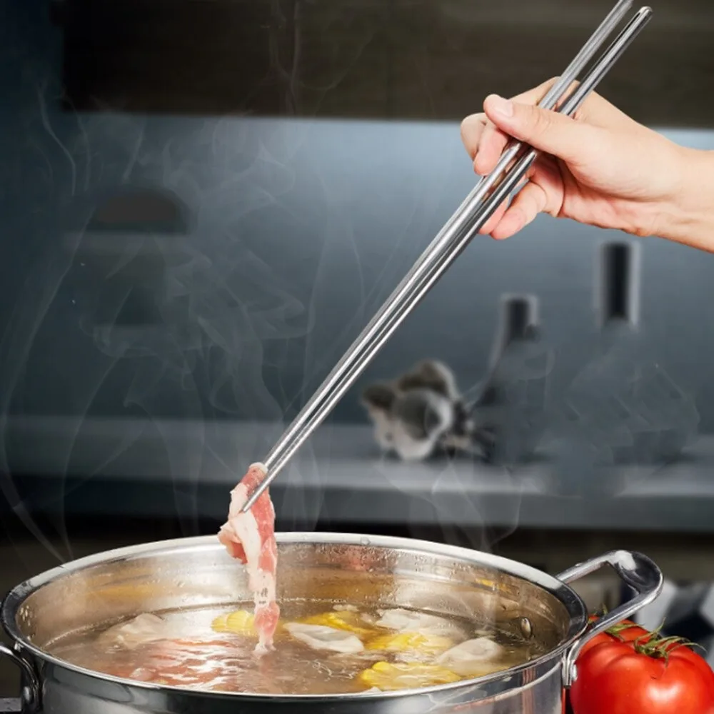 Bacchette da cucina, in legno, per pentole calde, fritture, tagliatelle, extra lunghe, set da 3 paia, 38,1 cm