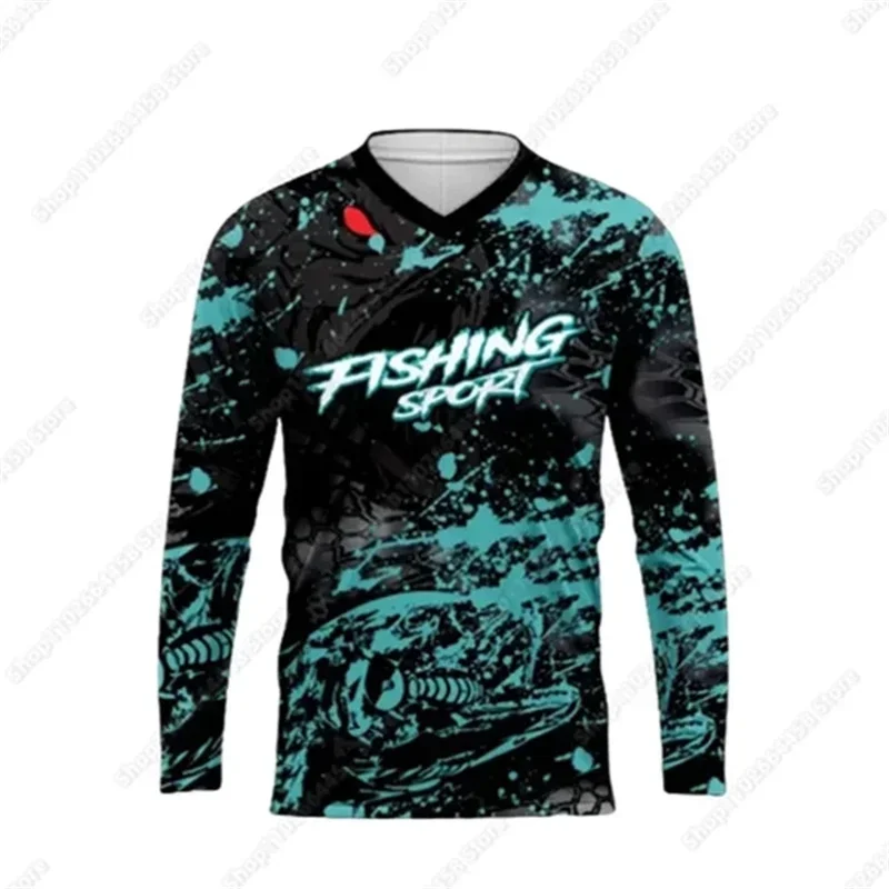 Summer Fishing Shirt Men Sun Uv Protection Fishing Clothes Outdoor Long Sleeve T-shirt Breathable Jersey Camisa De Pesca