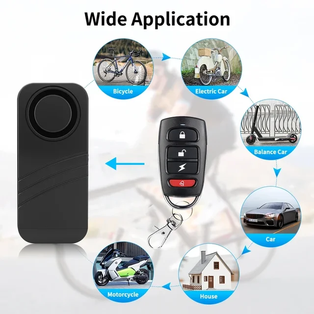 Waterproof Motorcycle Alarm 100dB Remote Control Wireless Anti Lost Warning Alarm Sensor Bike Alarm Security Protection 5