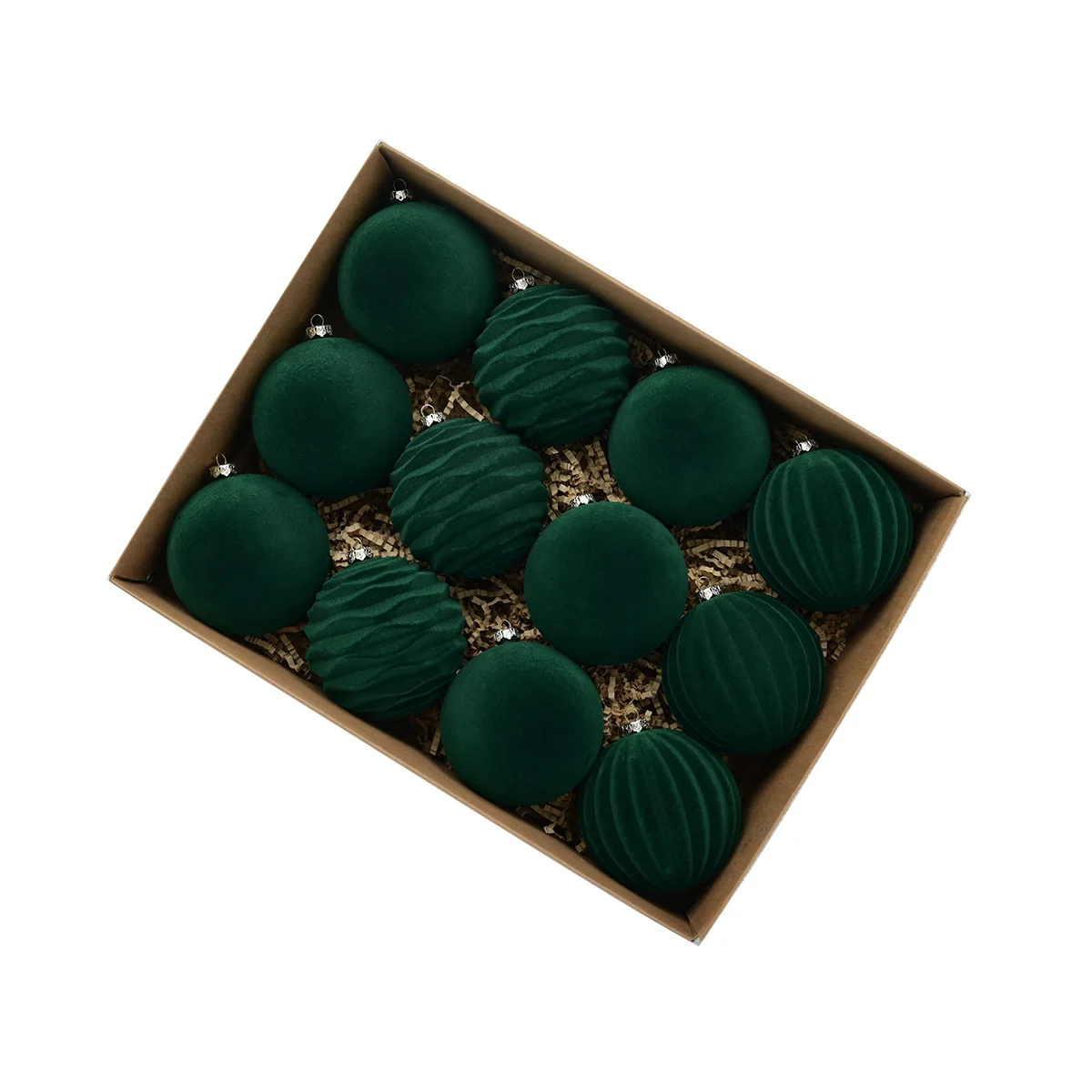 thumbnail image 1 of 12 bolas navideñas de terciopelo, adornos de bolas de plástico flocado para árbol, adornos colgantes decorativos para Navidad, decoración para árbol de Navidad, 1 of 5
