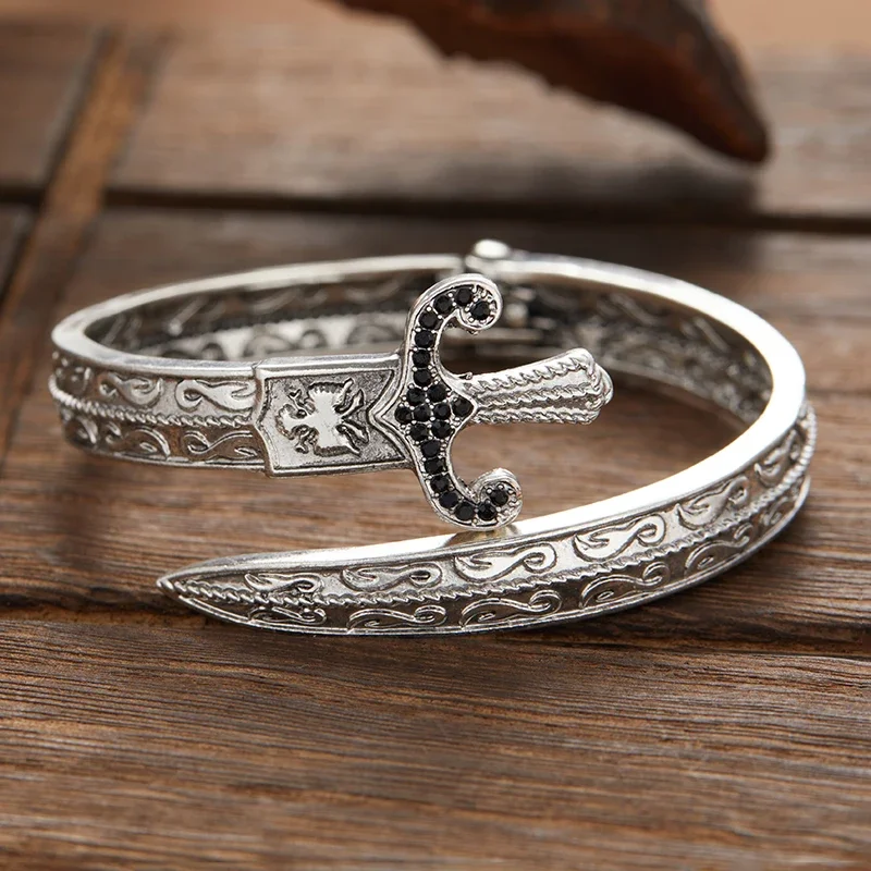 Retro Classic Creative Sword Shaped Bracelets for Men and Women Fashion Personality Exquisite Open Bracelets Party Jewelry Gifts bangle bracelet