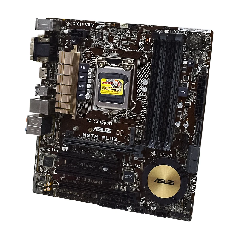 Description Picture 3 of itemASUS H97M-PLUS Micro ATX Motherboard With LGA 1150 Socket for Intel 4th Gen Core i3 i5 i7 Processors Supports 4 DDR3 RAM Slots