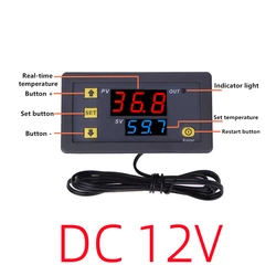 Mini Digital Temperature Controller Thermostat Regulator with Sensor (DC 12V)