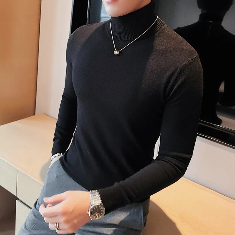 

Knitwear Sweater Autumn Winter Turtleneck High Quality Sweaters For Men Korean Luxury Clothing Slim Fit Casual Pull Homme 4XL-M