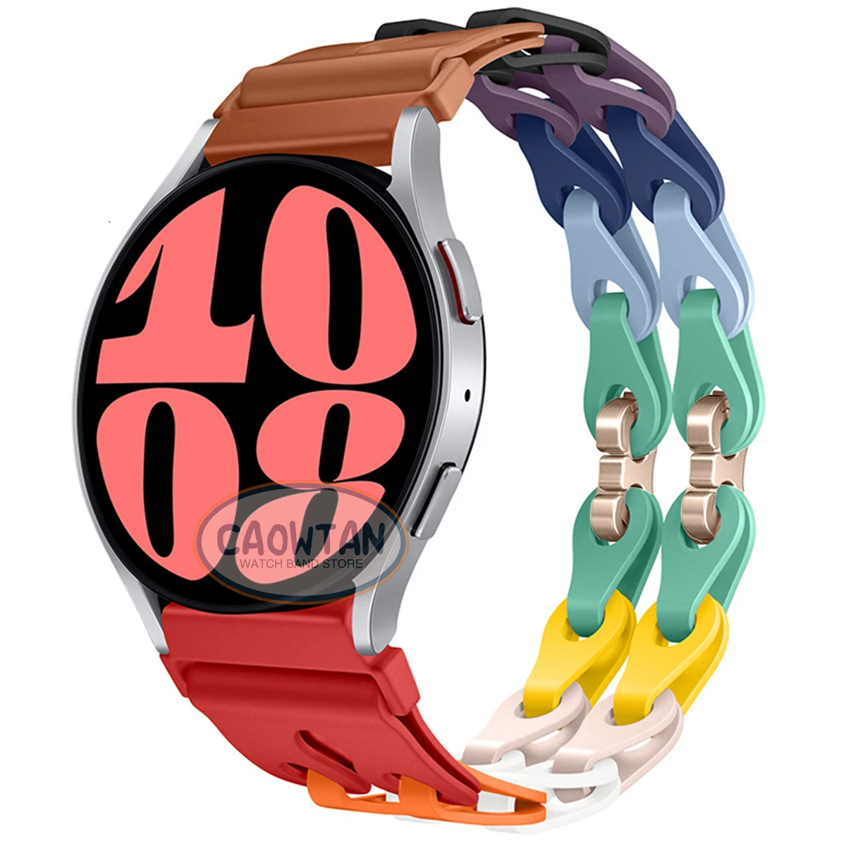 Stylish Silicone Chain Strap for Smartwatches - Multiple Sizes Available