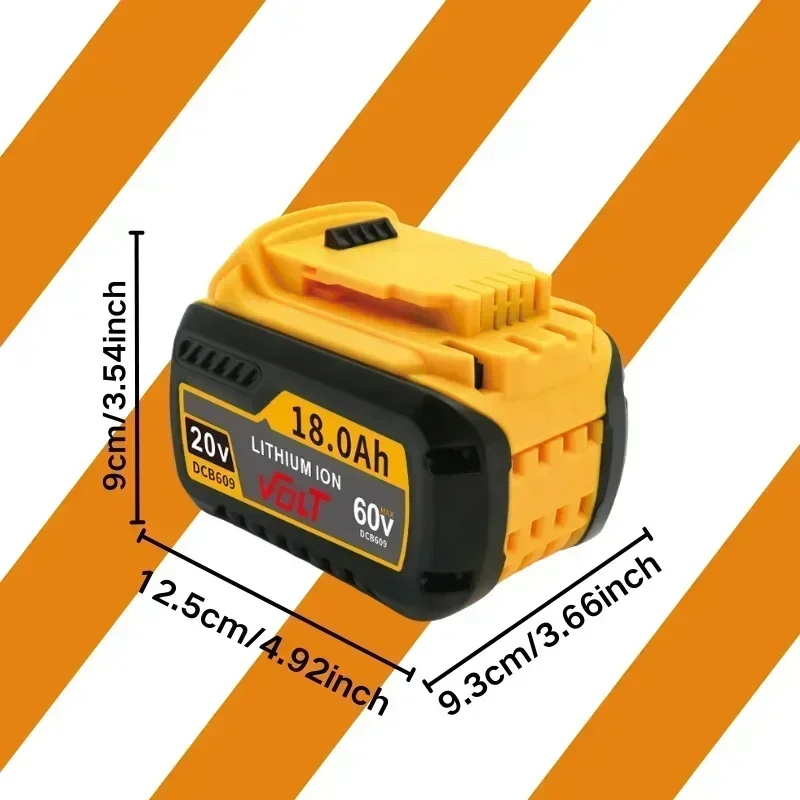 For Dewalt FLEXVOLT 20V/60V MAX Battery 18Ah DCB609 Lithium-ion DCB606 DCB612 DCB609 DCB205 DCB200 DCB182 Battery for Dewalt 20V