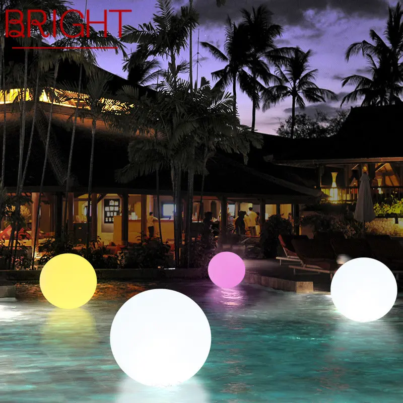 BRIGHT Modern Floating Ball Landscape Lamp Creative Outdoors Pool Light LED Remote Control Waterproof IP65 for Hotel Garden marcia ball shine bright 1 cd