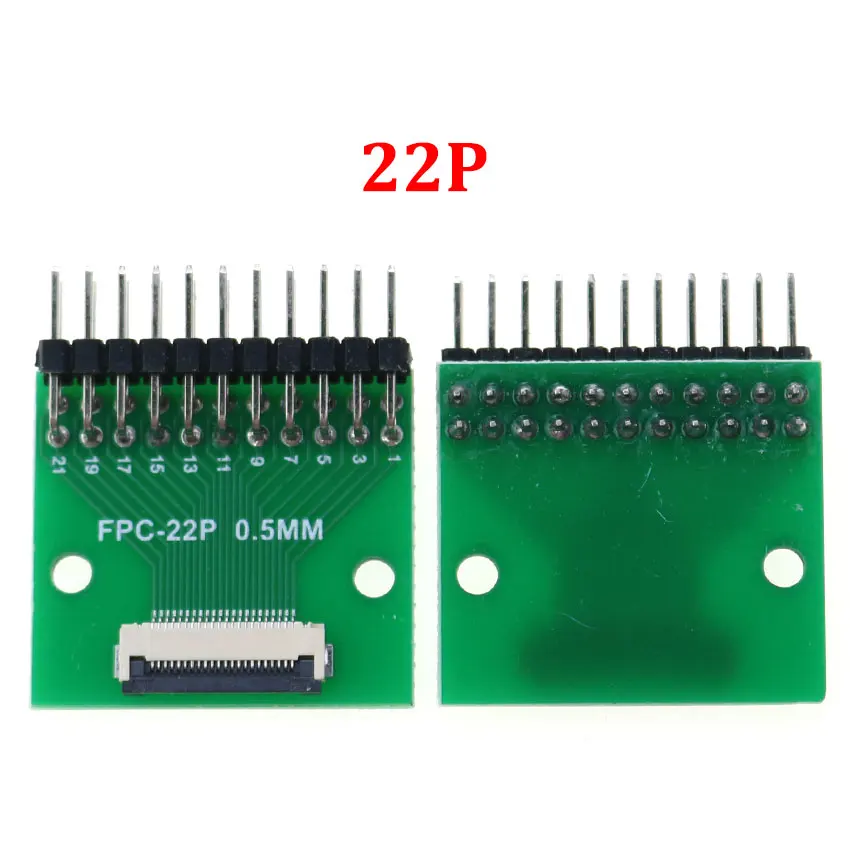 Versatile FPC/FFC Adapter Board with Double Row Straight Needle Connector – 0.5mm to 2.54mm Conversion, Multiple Pin Options Available