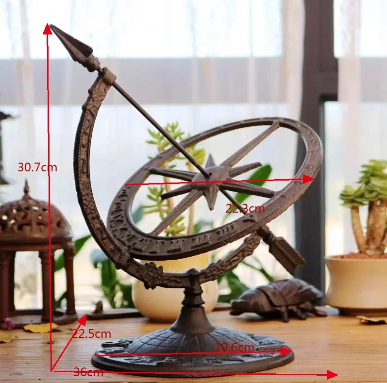 hand made antique cast iron sundial for home garden decoration vintage sundial