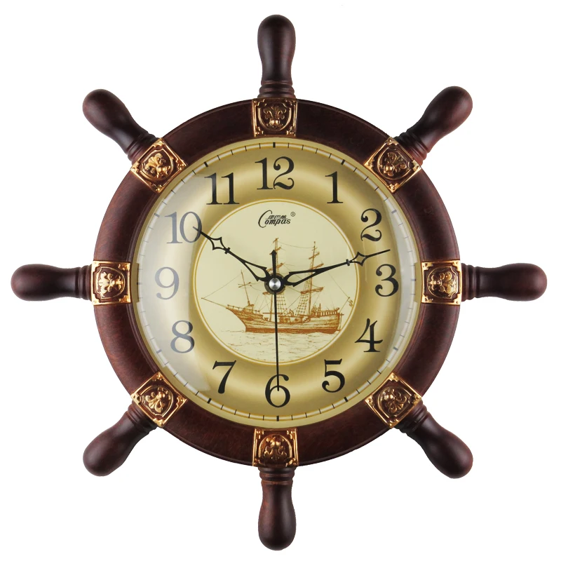 Large Vintage Rudder 3D Wall Clock Style 1  