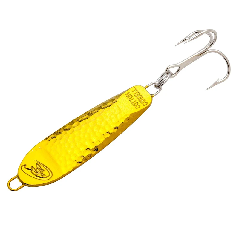 CCLittleMickeySpoonSpinnerBaitFishingLureChromeGoldWounded
